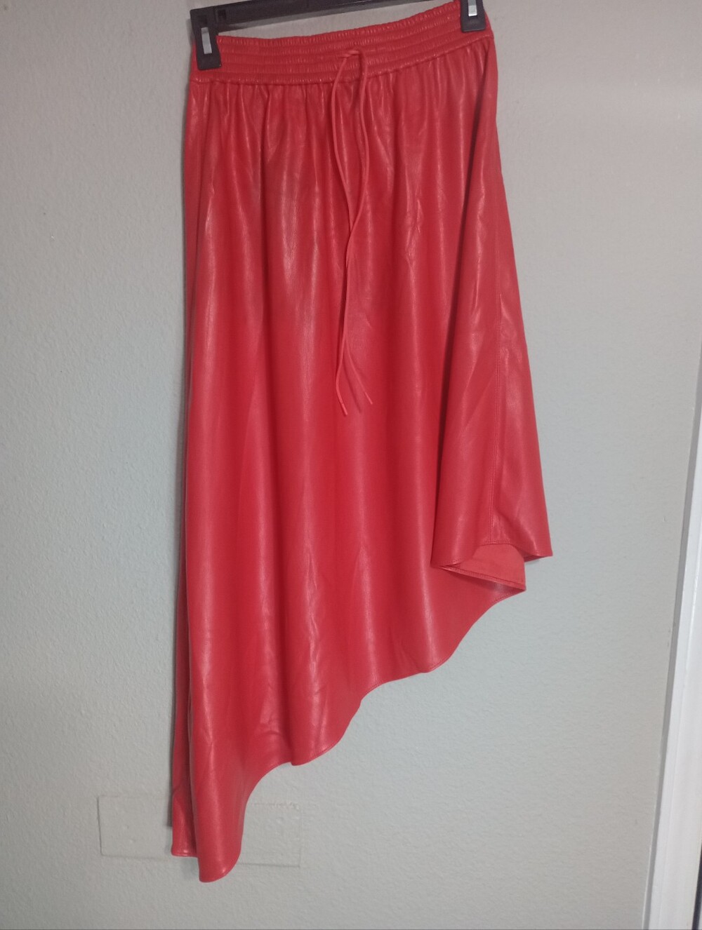 alice + olivia Natalina Vegan Leather Asymmetrical Midi Skirt